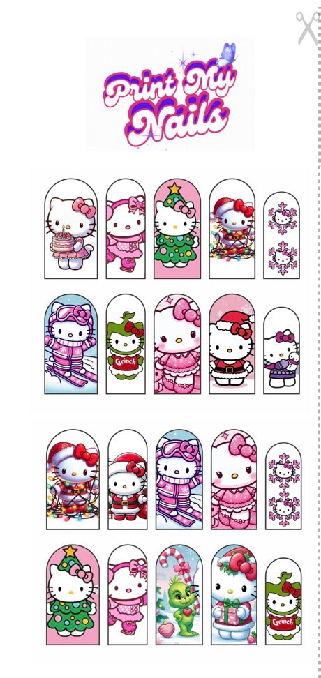 Kawaii kitty Cutie Waterslide Nail Decals