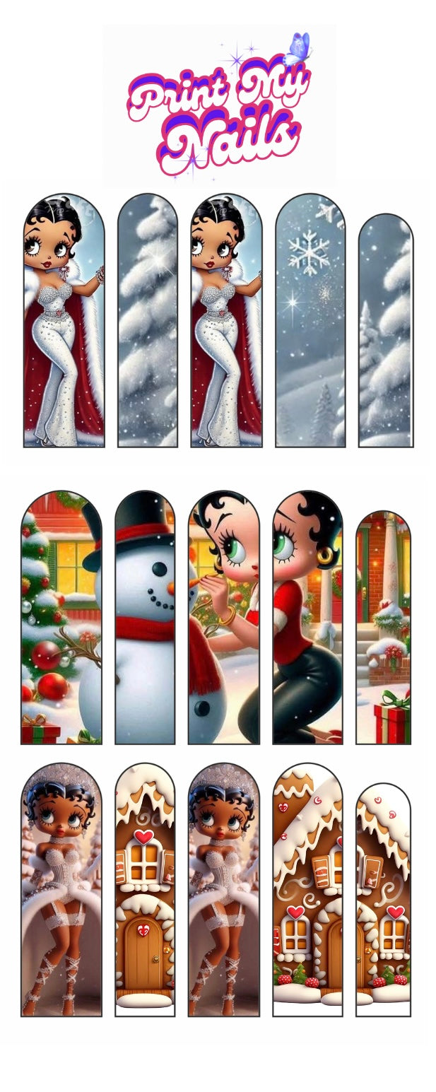 Frosted Gingerbread Babe Nail Decals