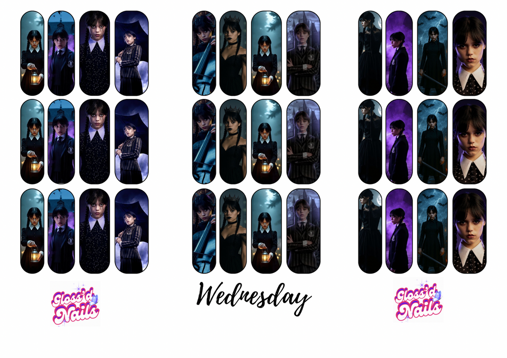 Gothic SchoolGirl Nail Art Decals