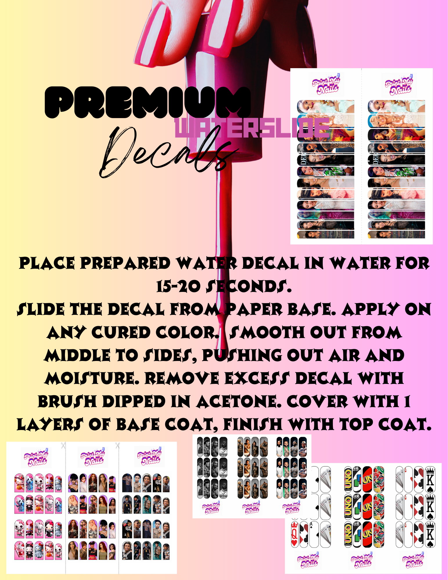 Cardii Glam Doll Era Nail Decals